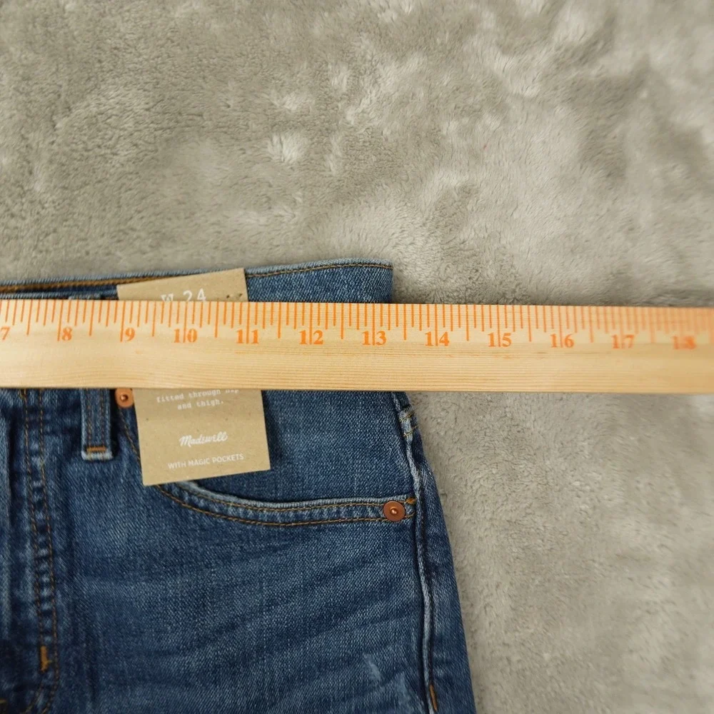 Madewell High Rise Denim Shorts Women's 24 Blue Raw Hem Cuffed Beach Boho‎